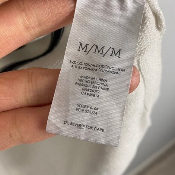 Cabi  Turnabout Reversible Cardigan Sweater Medium black n white stripes 6164 - Picture 6 of 10